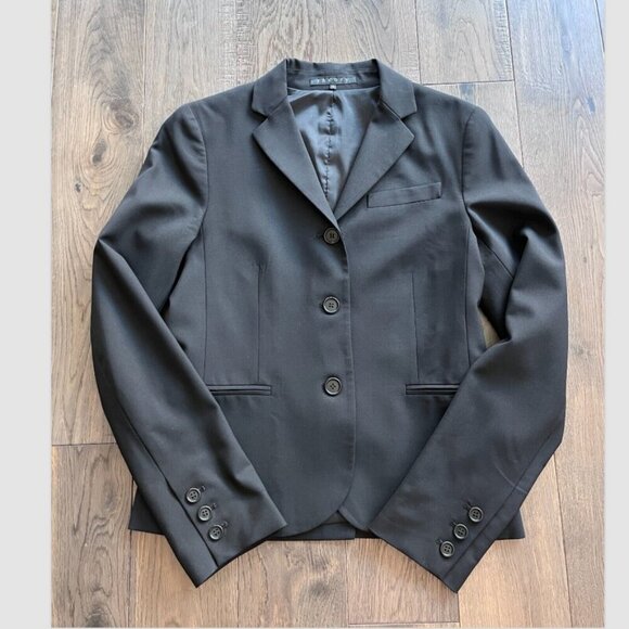 Theory Black Wool Blazer Size 4 Women's 3-Button Classic Tailored Workwear - Picture 1 of 7